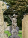 Statue of small child as angel Royalty Free Stock Photo