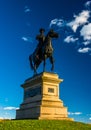 Statue of a soldier on horseback at Gettysburg, Pennsylvania. Royalty Free Stock Photo