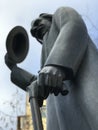 A statue of Solomon Sholem Aleichem tipping his hat in Kyiv, ukraine Royalty Free Stock Photo