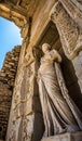 Statue of Sophia Wisdom at the Library of Celsus in the Ancient Greek City Of Ephesus, Turkey.