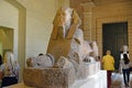 Statue of the sphinx in the Egyptian hall of the Louvre Museum in Paris Royalty Free Stock Photo