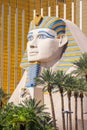 Statue of Sphinx in front of Luxor Hotel Casino, the most recognizable hotels on the popular Vegas