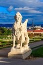Statue of Sphinx in the gardens of Upper Belvedere Palace in Vienna, Austria Royalty Free Stock Photo