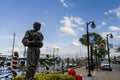 A statue of a sponge diver on the docks at Tarpon Springs, Florida Royalty Free Stock Photo