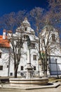 Statue at square in town Levoca, Slovakia Royalty Free Stock Photo