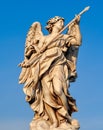 Statue on St. Angel bridge Ponte Sant`Angelo in Rome, Italy Royalty Free Stock Photo