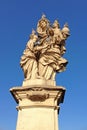 Statue of St Anne with the infant Jesus (by Matej Vaclav Jackel) on the North side of Charles Bridge Royalty Free Stock Photo