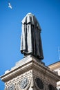 Statue of St Bruno in the Campo di Fiori in Rome Italy