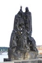 Statue of St. Cyril and St. Methodius. Charles Bridge Royalty Free Stock Photo