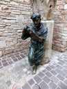 Statue of St. Francis in the garden of the monastery in Assisi, Royalty Free Stock Photo