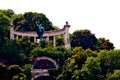 the statue of St. Gellert in Budapest. bronze and stone monument. famous and popular landmark