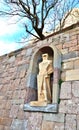 Statue of St. George - a detail of the decoration of the monastery of Santa Maria de Montserrat, Spain Royalty Free Stock Photo