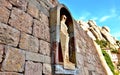 Statue of St. George - a detail of the decoration of the monastery of Santa Maria de Montserrat, Spain Royalty Free Stock Photo