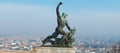 Statue of St George the Dregon Killer on Gellert hill in Budapest capital Hungary Royalty Free Stock Photo