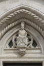 Statue of St Mark  over the portal of Cathedral Royalty Free Stock Photo