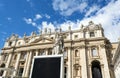 Statue of St. Paul with sword in front of St. Peter`s Basilica in Vatican City, Rome, Italy Royalty Free Stock Photo