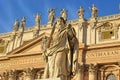 Statue Apostle Paul with sword at the Vatican in Rome