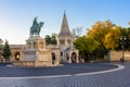 Statue of St. Stephen in Fisherman`s Bastion, Budapest, Hungary Royalty Free Stock Photo