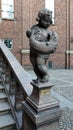 Statue at stairs of City Hall courtyard  in Stockholm, Sweden Royalty Free Stock Photo