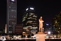 Statue of Stamford Raffles at Singapore River Royalty Free Stock Photo