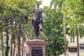 Statue of the state founder Simon Bolivar in Bolivar Park Plaza Royalty Free Stock Photo