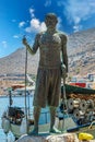 Statue of Stathis G. Hatzis, head of sponge divers in Symi island, Greece, in the early 20th century