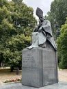 Statue of Stefan Wyszynski by sculptor Andrzej Renes, in front of the Visitationist Church in Warsaw, Poland