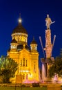 Statue of Stephen Bocskay and Cathedral in Cluj-Napoca Royalty Free Stock Photo