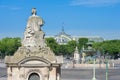 The statue Strasbourg, Fontaine des Mers on the Place de la Concord & Grand Palais, Paris Royalty Free Stock Photo