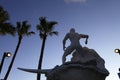 Statue of a surfer in action, Cocoa Beach, Florida