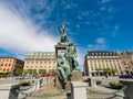 Statue of the Swedish king Gustav II Adolf in Stockholm. Stockholm, Sweden, 2019 Royalty Free Stock Photo