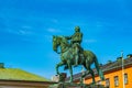 Statue of Swedish king Gustav II Adolf in Stockholm, Sweden Royalty Free Stock Photo