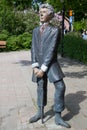 Statue of Tage Danielsson in Linkoping Sweden.