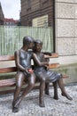 Statue of teenagers in front of Four Seasons Hotel in Prague. Czech Republic