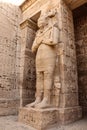 Statue in the temple of Ramses III (Medinet Habu) on the west bank of Nile in Luxor, Egypt