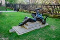 Statue of Thomas Becket in St Paul`s Cathedral churchyard in central London