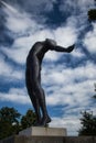 Statue at Thor park in Genk,Waterschei on a sunny day in Belgium