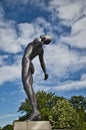 Statue at Thor park in Genk,Waterschei on a sunny day in Belgium