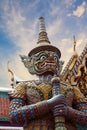 Statue of Thotsakhirithon, giant demon Yaksha guarding an exit at the Wat Phra Kaew Palace, also known as the Emerald Buddha Tem Royalty Free Stock Photo