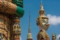 Statue of Thotsakhirithon, giant demon Yaksha guarding an exit at the Wat Phra Kaew Palace, also known as the Emerald Buddha Tem Royalty Free Stock Photo