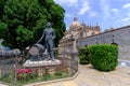 Statue Tio Pepe in frotnt of the cathedral of Jerez de la frontera