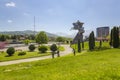 Statue to the great commander Issa Pliev sitting on a horse in Vladikavkaz