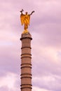 Statue on top of Palmier Fountain at Place du Chatelet square