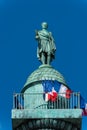 Statue on the top of Vendome column, which is started in 1806 at Napoleon`s direction and completed in 1810 in Paris, France Royalty Free Stock Photo