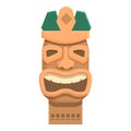 Statue totem altar icon cartoon vector. Maya ancient