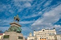 Statue of Tsar Alexander II in center of capital city of Bulgaria