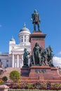 Statue of Tsar Alexander II of Russia, and Cathedral, Helsinki, Finland