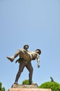 Canakkale, Turkey - June 24, 2011:Statue of a Turkish soldier carrying an injured ANZAC soldier, Gallipoli, Canakkale,