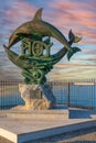 Statue of the two dolphins, Rethymno, Crete, Greece