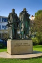 Statue of Tycho Brahe and Johann Kepler, Prague, Czech republic Royalty Free Stock Photo